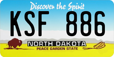 ND license plate KSF886