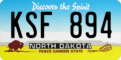ND license plate KSF894