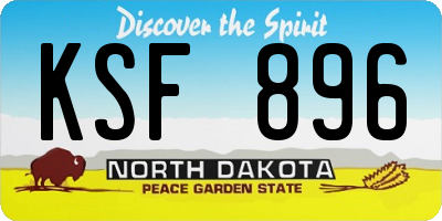 ND license plate KSF896