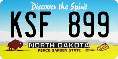 ND license plate KSF899
