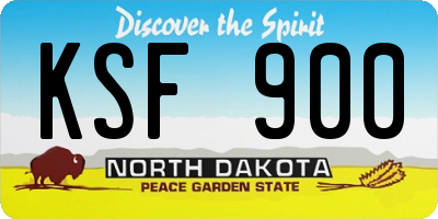 ND license plate KSF900