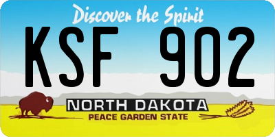 ND license plate KSF902