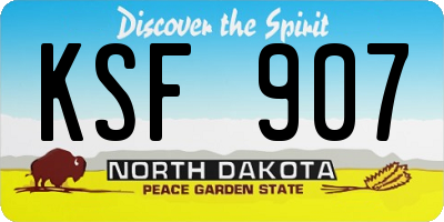 ND license plate KSF907