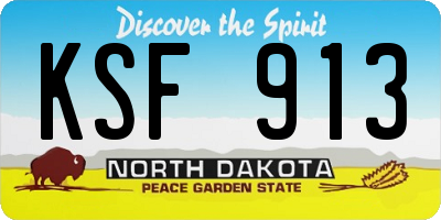 ND license plate KSF913