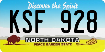 ND license plate KSF928