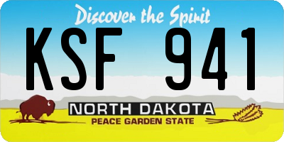 ND license plate KSF941