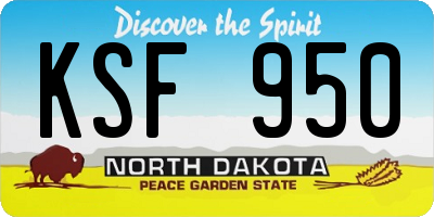 ND license plate KSF950