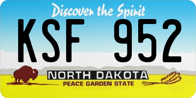 ND license plate KSF952