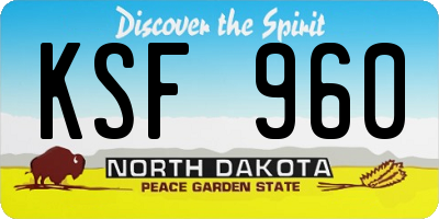 ND license plate KSF960