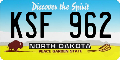 ND license plate KSF962