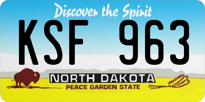 ND license plate KSF963