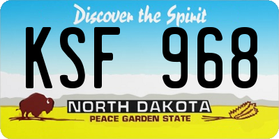 ND license plate KSF968