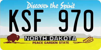 ND license plate KSF970