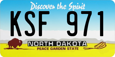 ND license plate KSF971