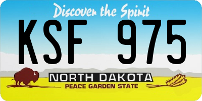 ND license plate KSF975