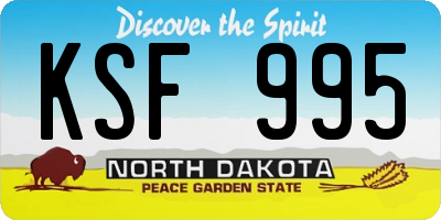 ND license plate KSF995