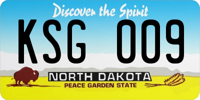 ND license plate KSG009