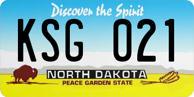 ND license plate KSG021
