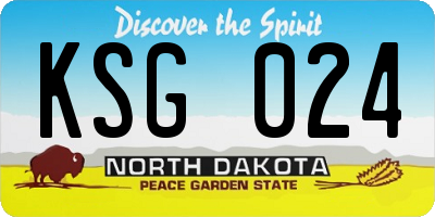 ND license plate KSG024