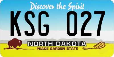 ND license plate KSG027