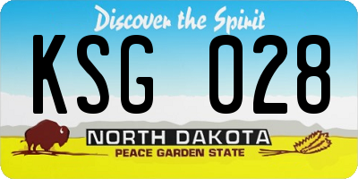 ND license plate KSG028