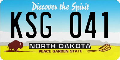 ND license plate KSG041