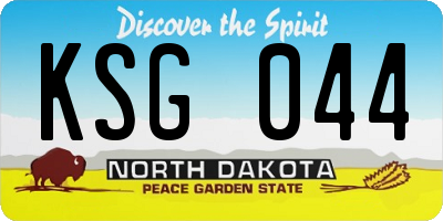 ND license plate KSG044