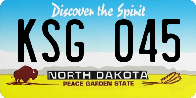 ND license plate KSG045