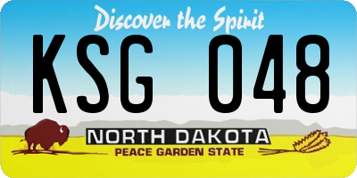 ND license plate KSG048