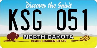 ND license plate KSG051