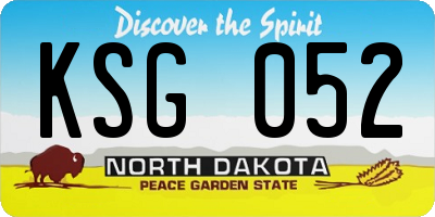 ND license plate KSG052