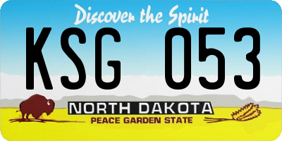 ND license plate KSG053