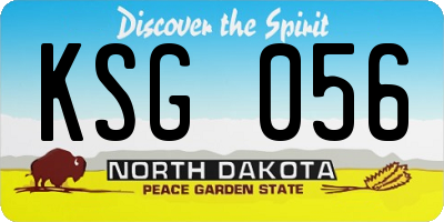 ND license plate KSG056