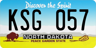 ND license plate KSG057