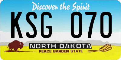 ND license plate KSG070
