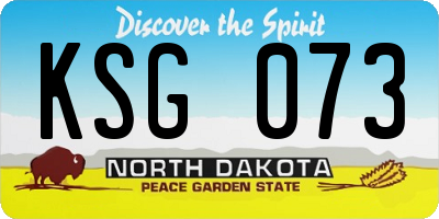 ND license plate KSG073