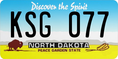 ND license plate KSG077