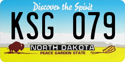 ND license plate KSG079