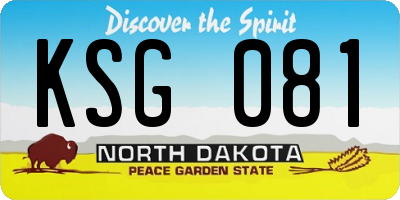 ND license plate KSG081