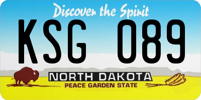 ND license plate KSG089