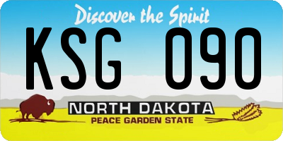 ND license plate KSG090