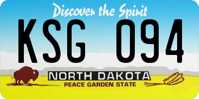 ND license plate KSG094