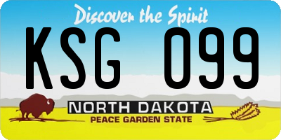 ND license plate KSG099