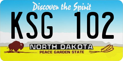 ND license plate KSG102