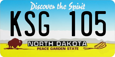 ND license plate KSG105