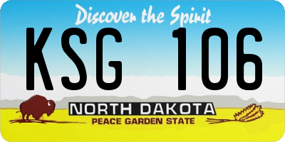 ND license plate KSG106