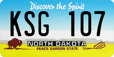 ND license plate KSG107