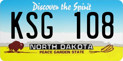 ND license plate KSG108