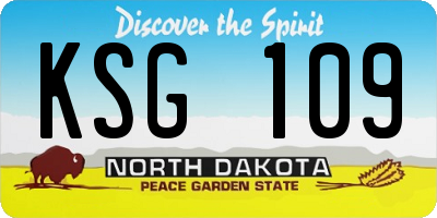 ND license plate KSG109