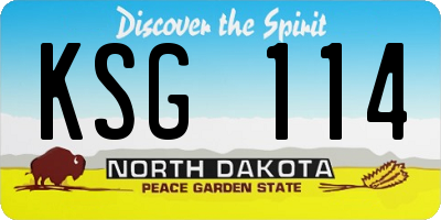 ND license plate KSG114